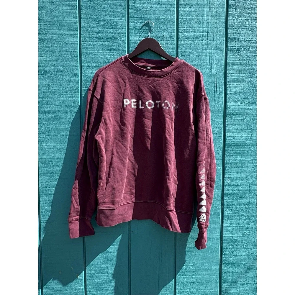 Adidas X Pelotón Adult Men's Large Knit‎ Crew Neck Burgundy Sweater